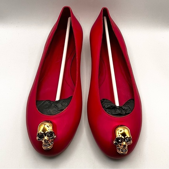 BNWOB ALEXANDER MCQUEEN RED FLATS - Picture 10 of 10